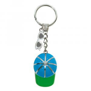 Schlüsselanhänger Cap/Sonnenbrille, Blau/Grün
