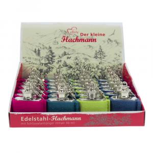 Box Edelstahl Mini-Flachmann, Wollfilz, Bunt, 1 oz