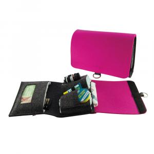 Wickeltasche Filz, Grau/Pink