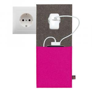 Ladestation Filz, Pink/Grau