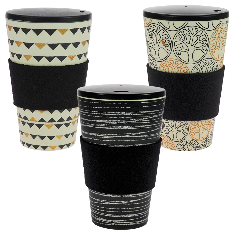 ... Schraubdeckelwiederverwendbar ebos Coffee-to-Go-Becher aus Bambus incl